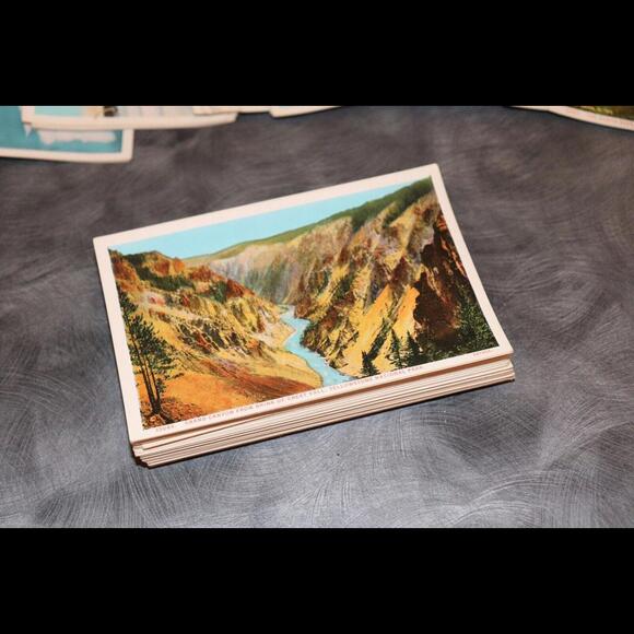 Vtg 1930s Yellowstone Park Postcards 100 W/ Original Box All Unused Haynes Photo - Picture 9 of 9
